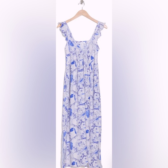 Floral Maxi Sun-Dress/Blue & White - Size Small/Nordstrom - Picture 4 of 5